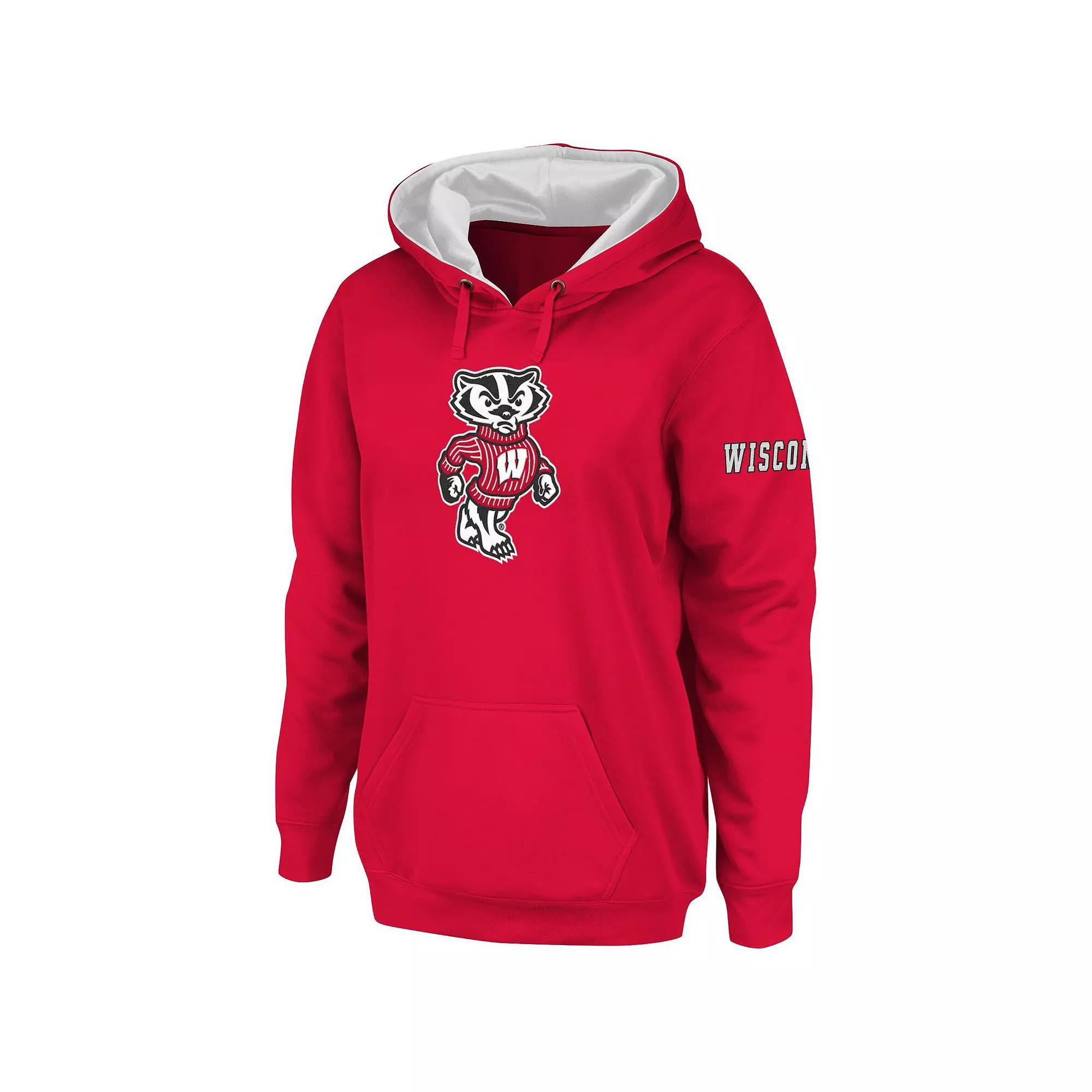 Women's Stadium Athletic Cardinal Wisconsin Badgers Big Logo Pullover Hoodie, Size: XL, Red Product Image