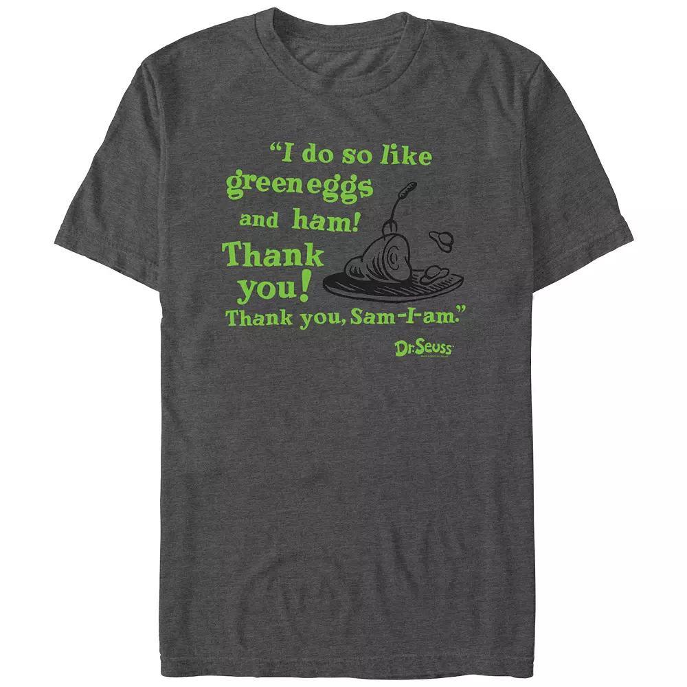 Men's Dr. Seuss Green Eggs And Ham Quote Graphic Tee, Size: XL, Grey Heather Product Image