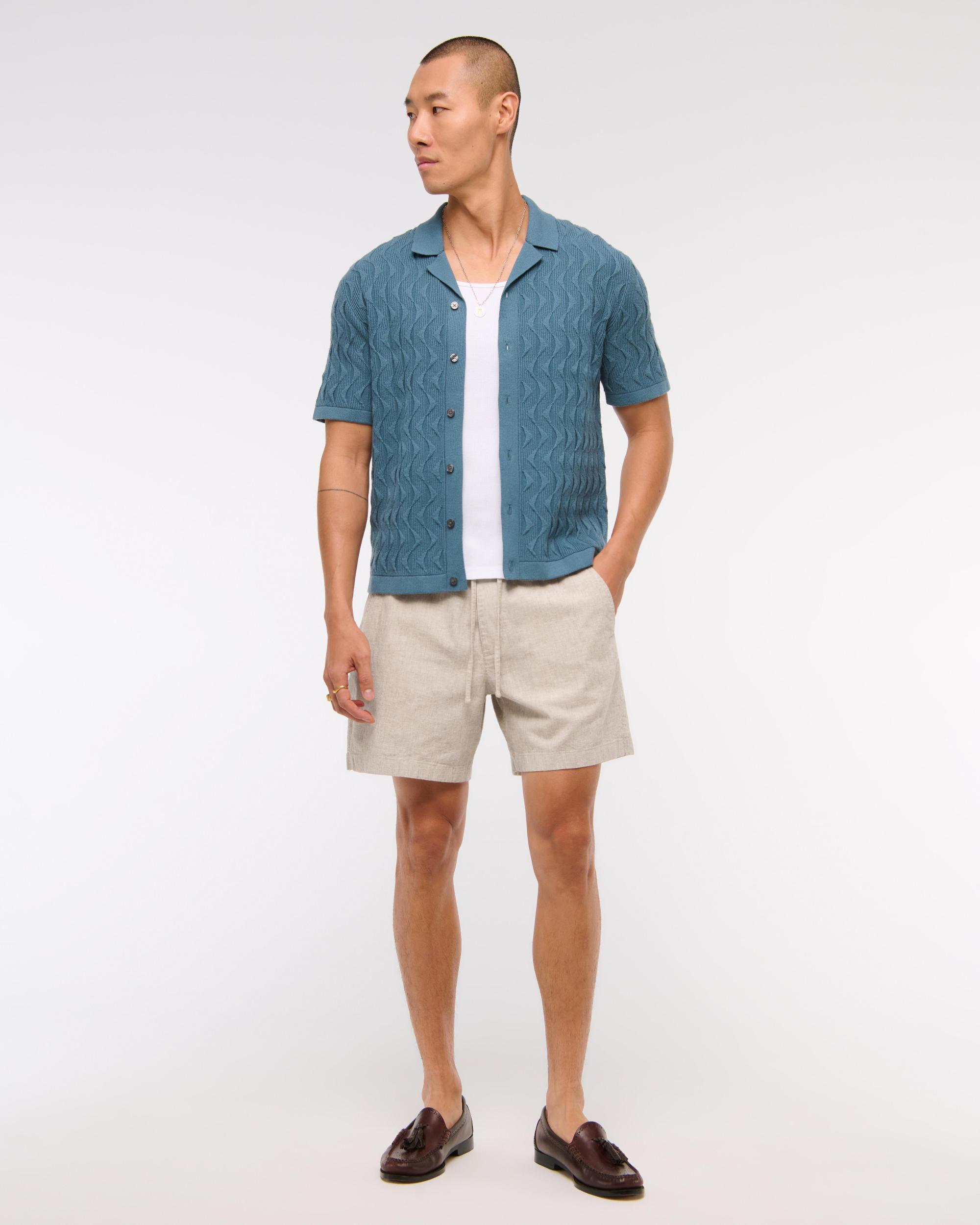 Linen-Blend Pull-On Short Product Image