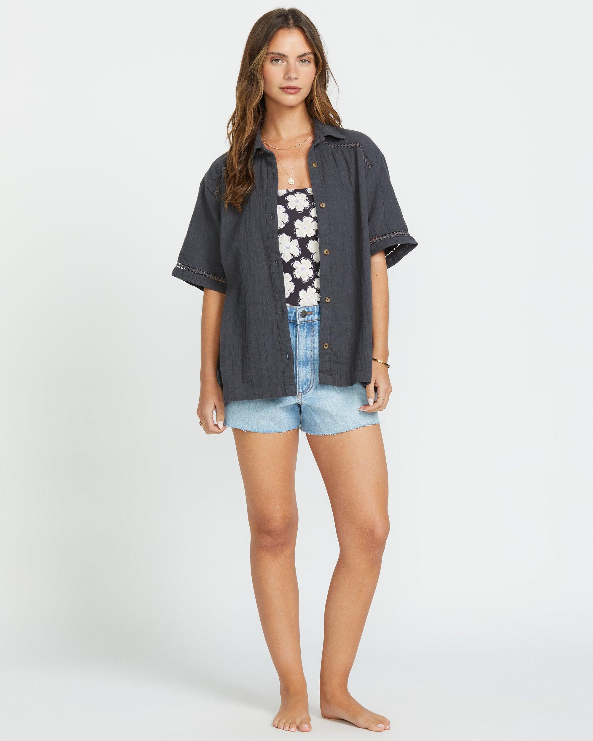 Summers End Short Sleeve Shirt - Black Sands Female Product Image