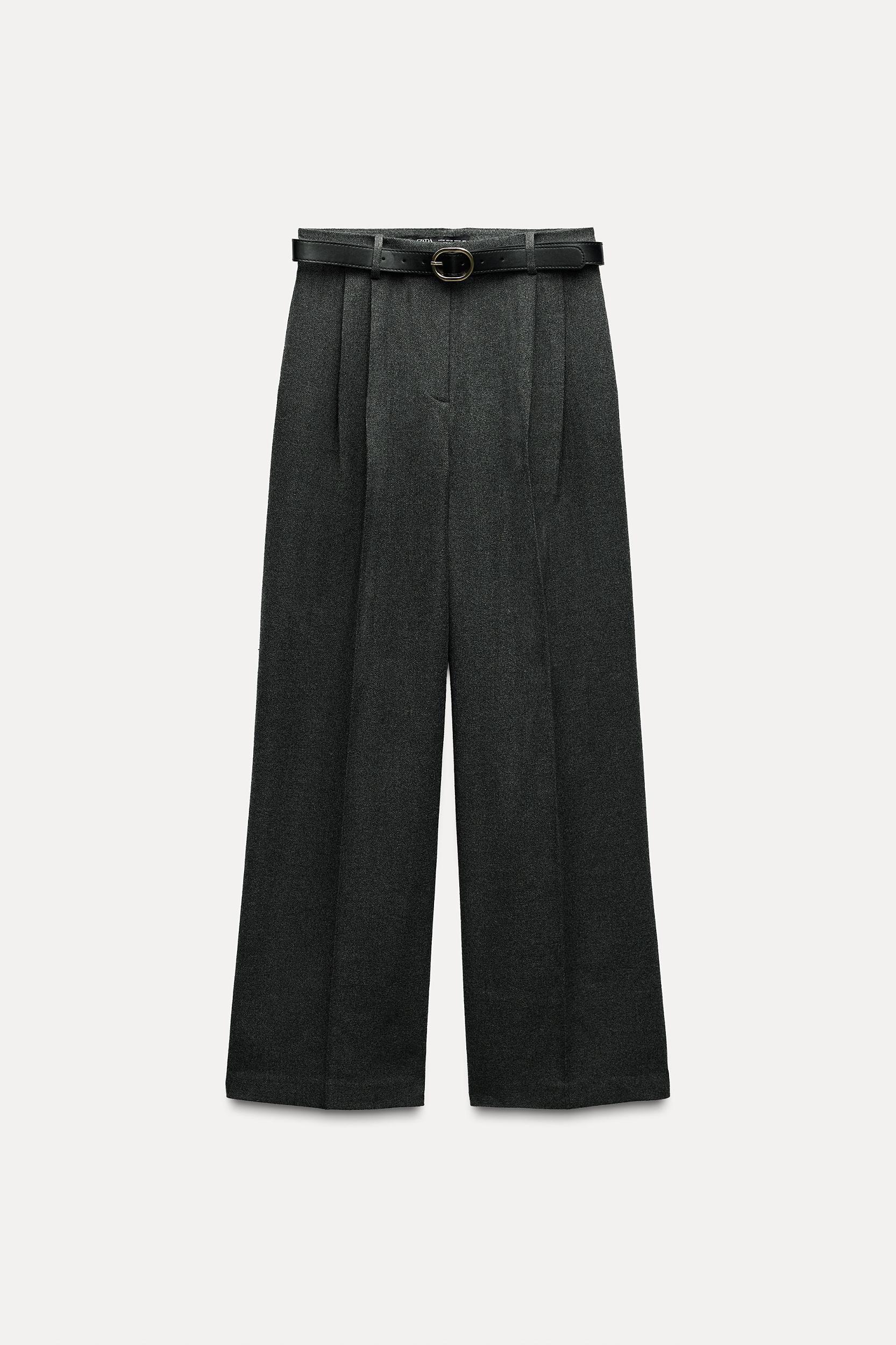 WIDE LEG BELTED PANTS Product Image