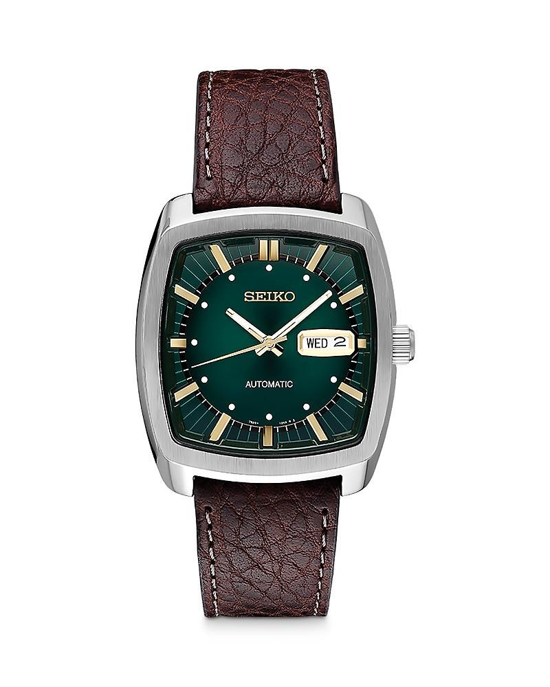 Seiko Mens Recraft Leather Automatic Watch - SNKP27 Brown Product Image