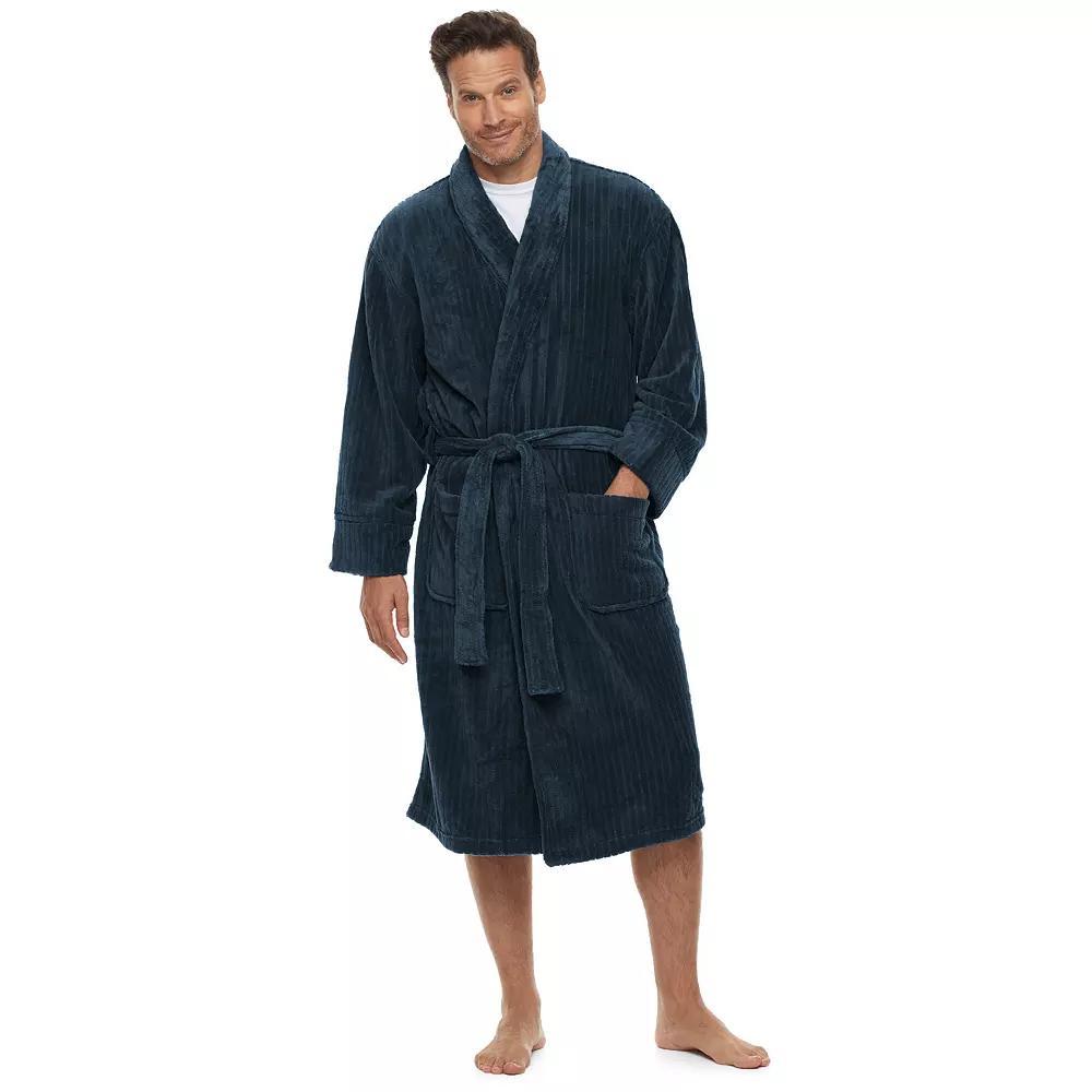 Men's Hanes Ultimate® Plush Soft Touch Robe, Blue Product Image