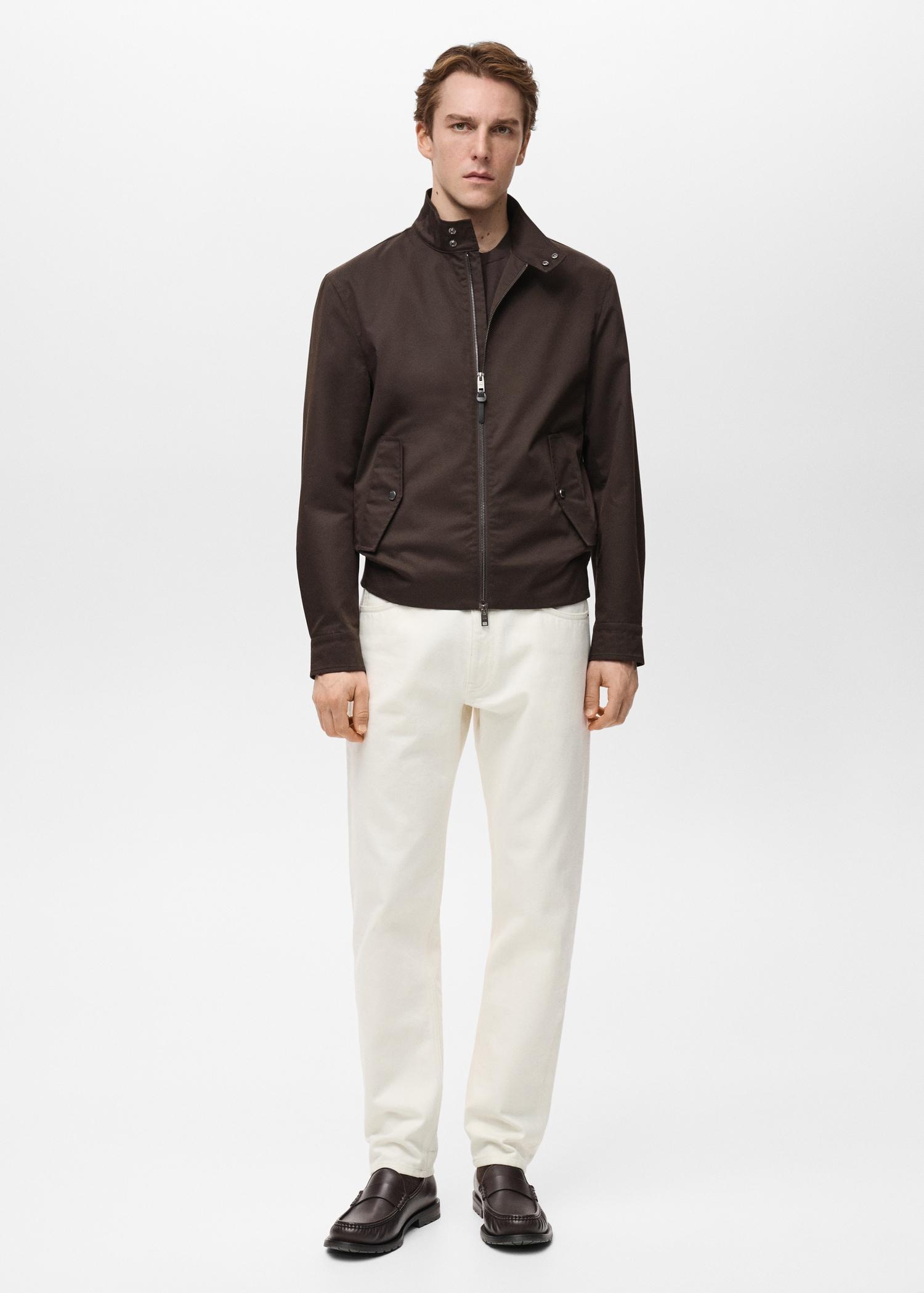 Water-repellent cotton jacket - Men | MANGO USA Product Image