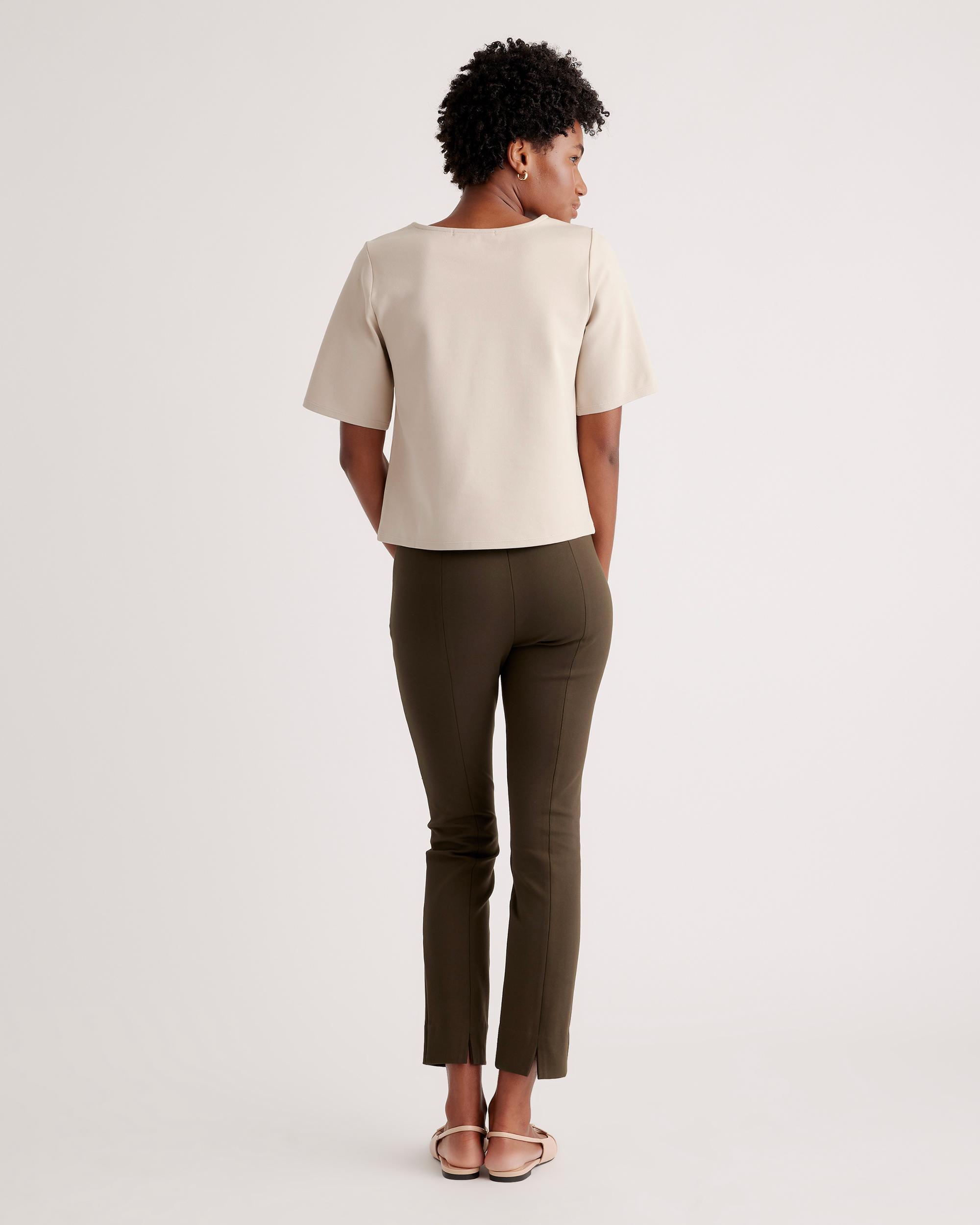 Quince | Women's Ultra-Stretch Ponte Pintuck Ankle Pants Size XL, Rayon Product Image