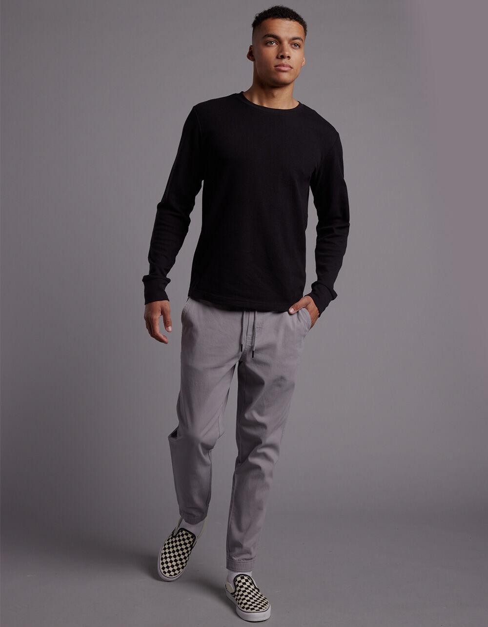 RSQ Mens Twill Jogger Pants - LIGHT GRAY Product Image