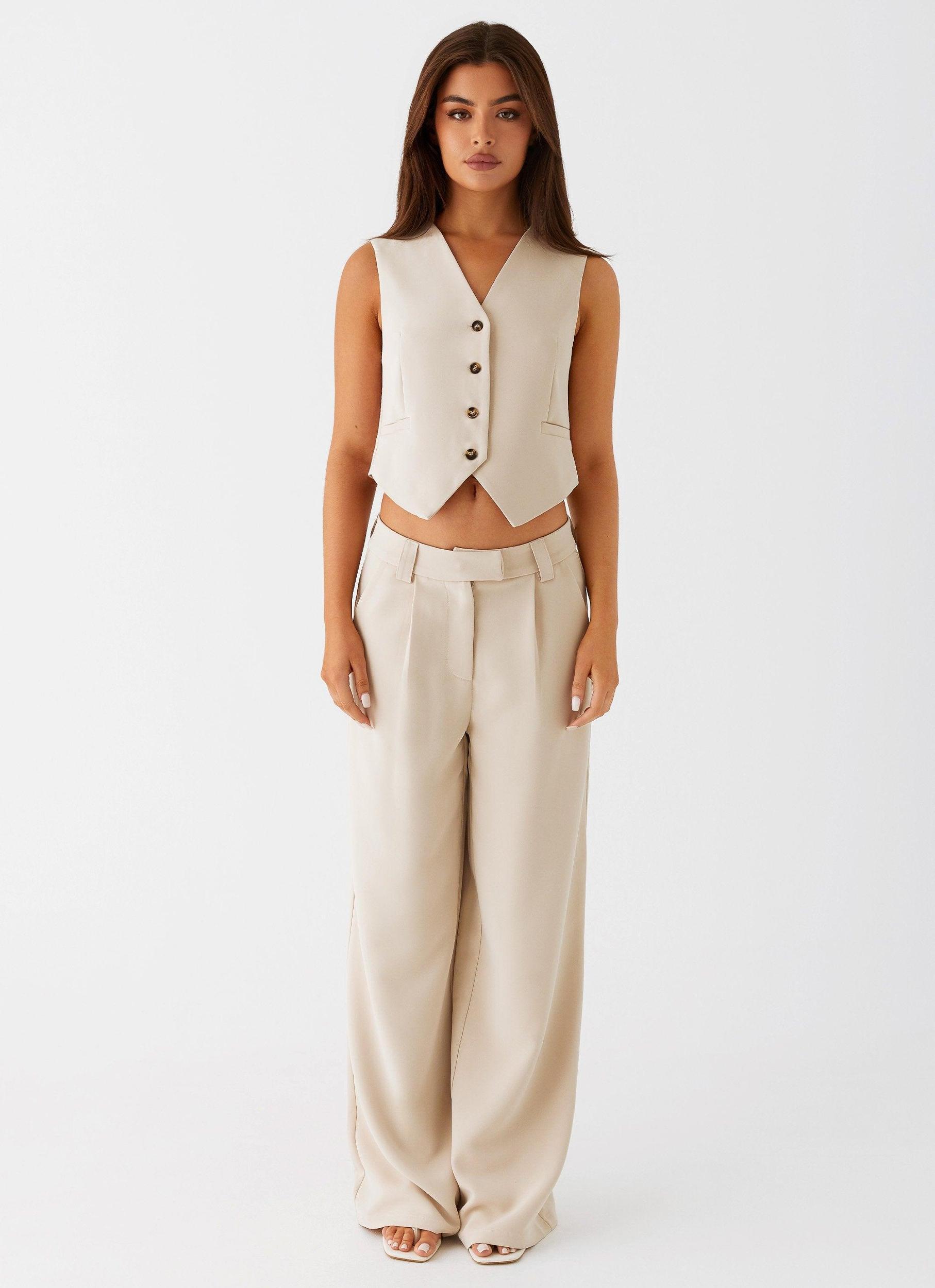 Midnight City Suit Pants - Beige Product Image