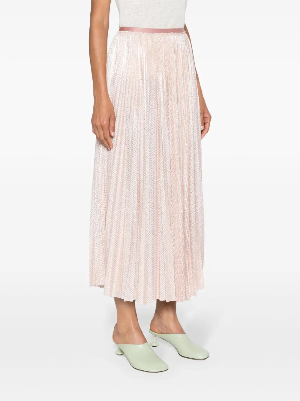 pleated houndstooth-print midi skirt Product Image