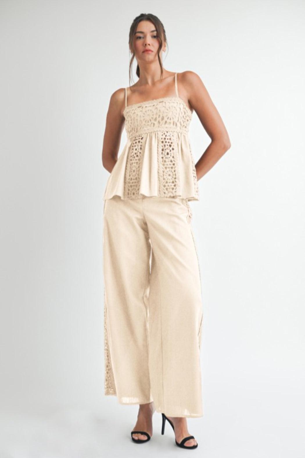 Crochet Detail Pant Product Image