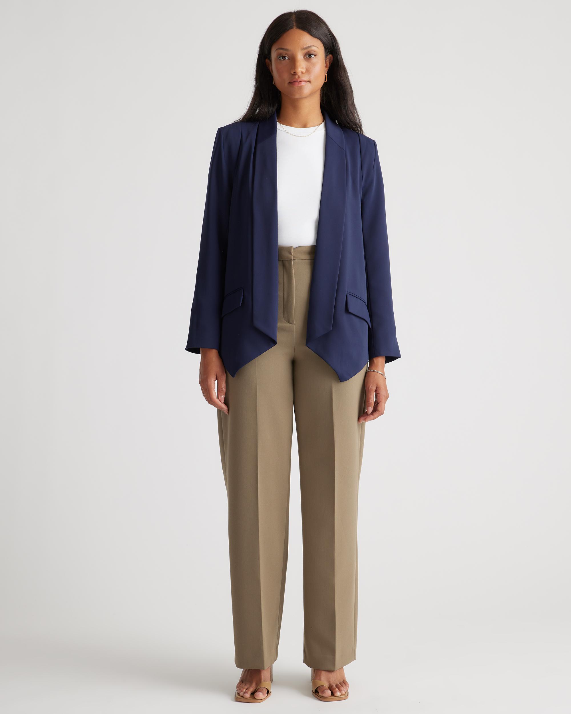 Quince | Women's Stretch Crepe Open Blazer Recycled Polyester Product Image