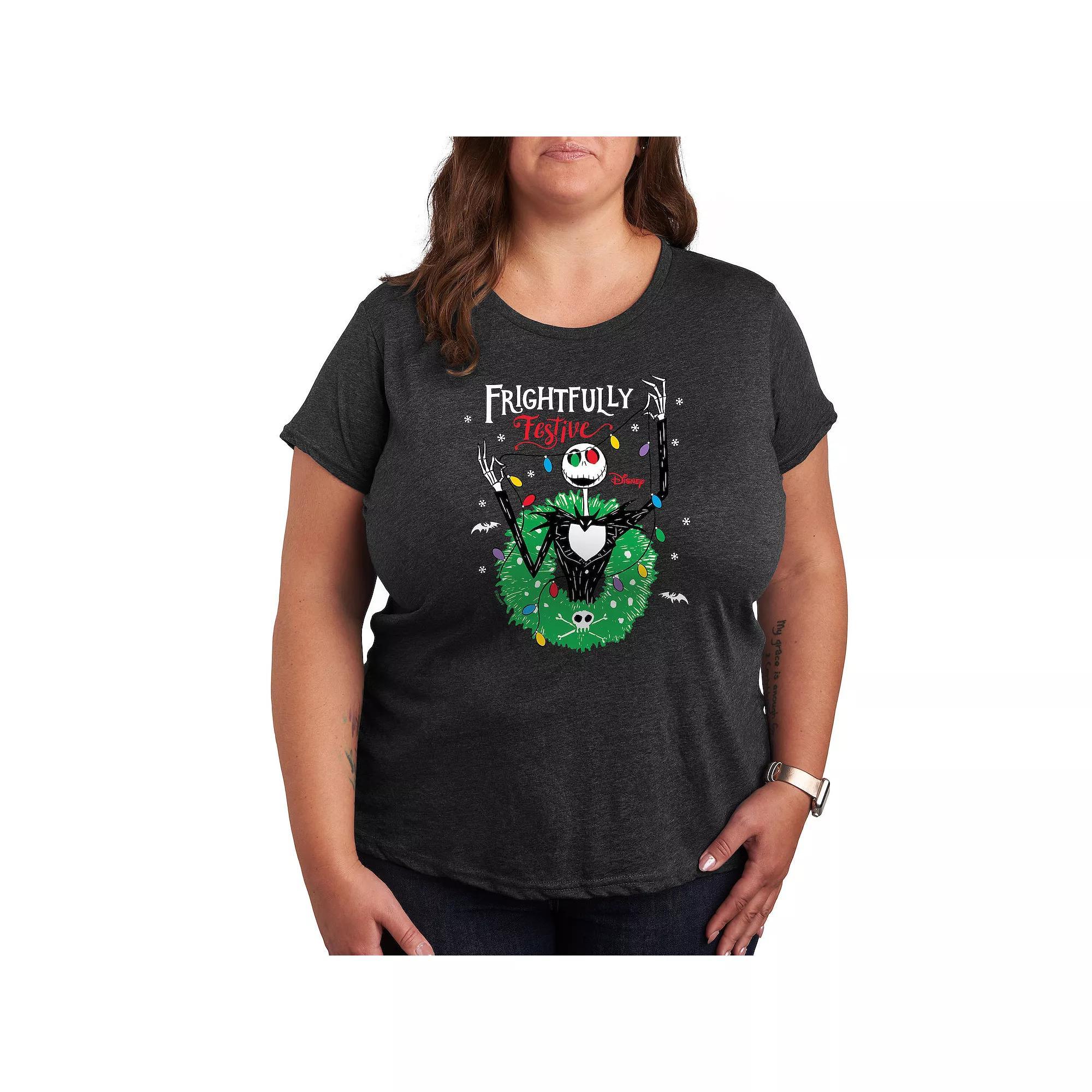 Plus Size Antisocial Butterfly Graphic Tee, Womens Grey Blue Product Image