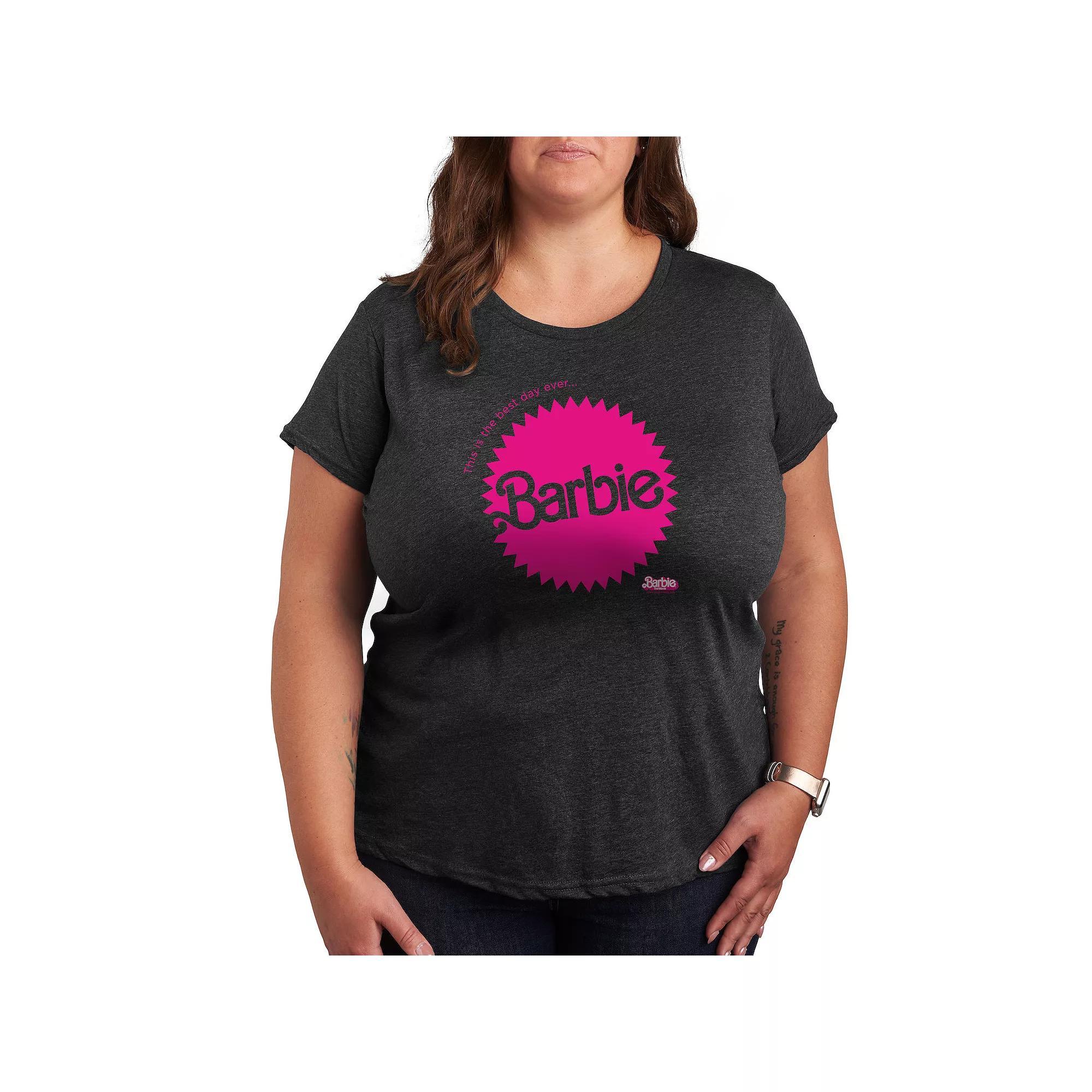 Plus Rainbow Paw Print Graphic Tee, Womens Heather Grey Product Image
