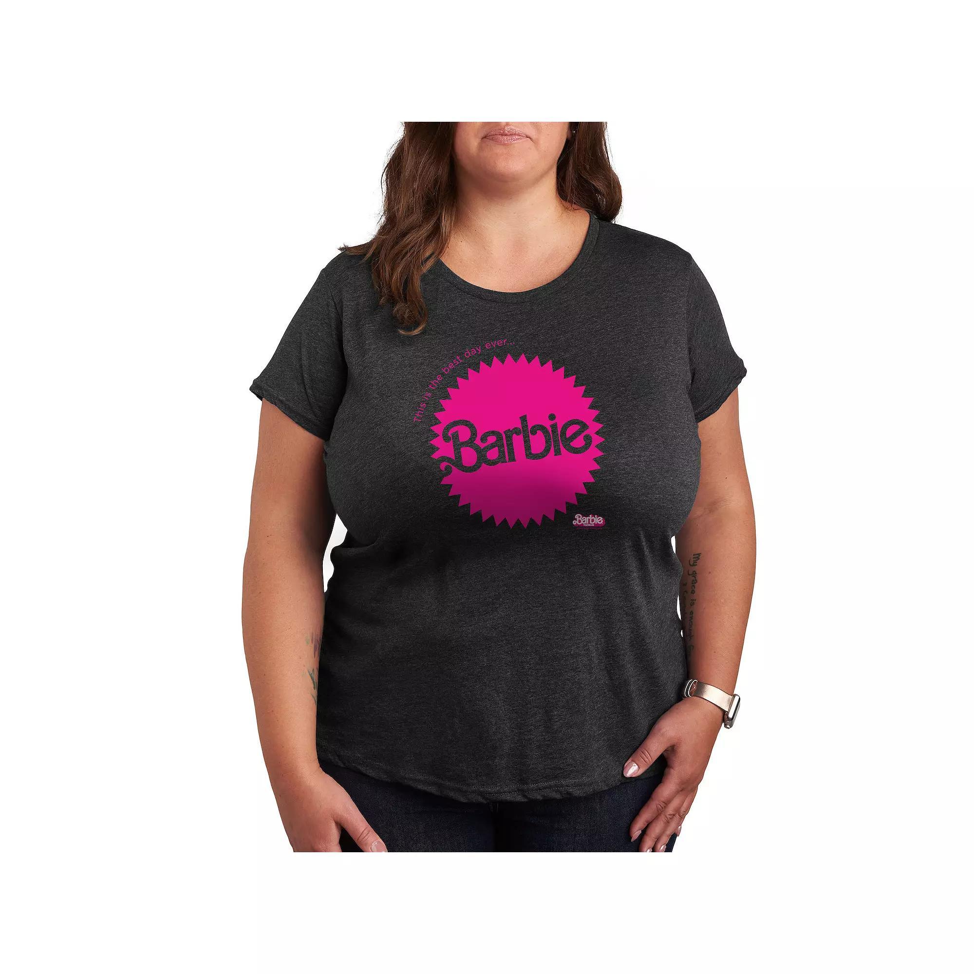Plus Rainbow Paw Print Graphic Tee, Womens Heather Grey Product Image