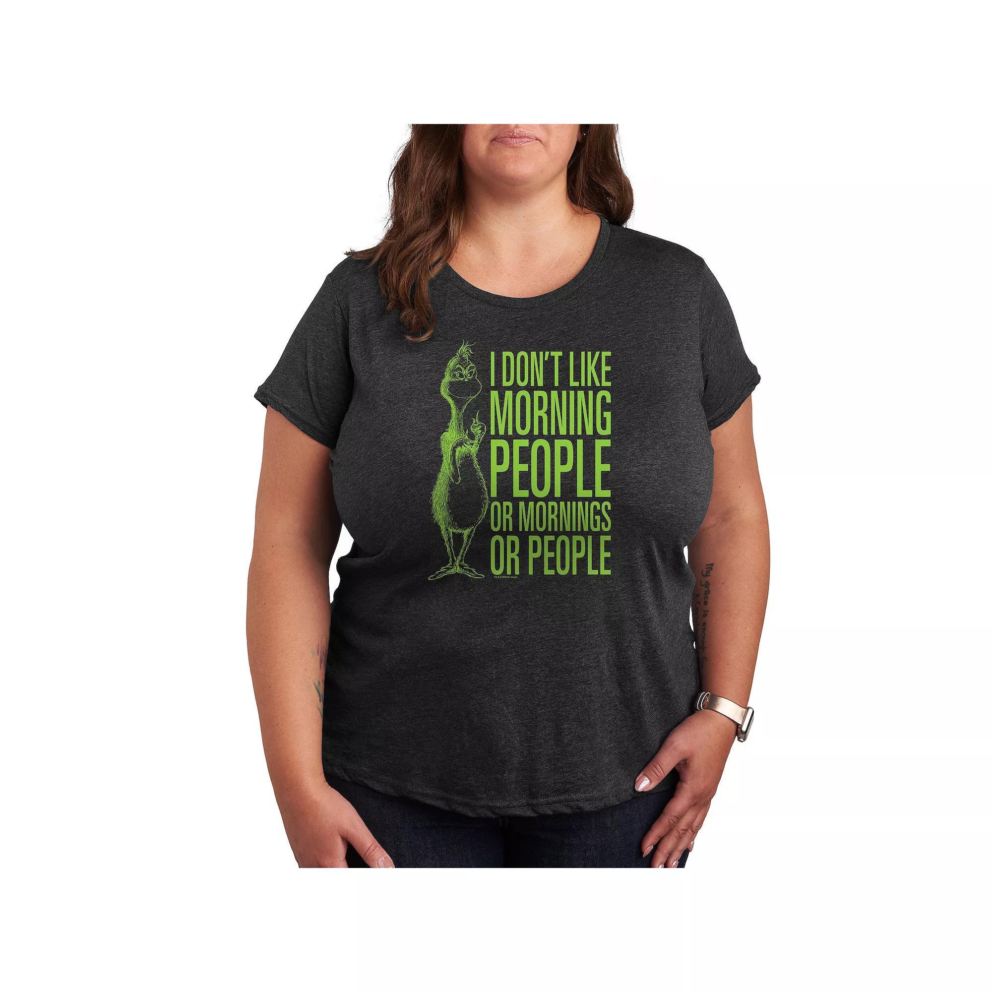 Plus Hot Stuff Flame Heart Graphic Tee, Womens Heather Grey Product Image