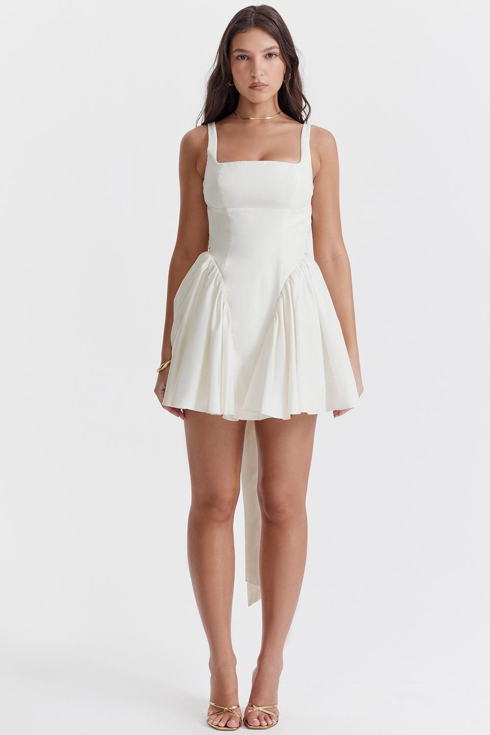 Florianne Ivory Bow Mini Dress Product Image