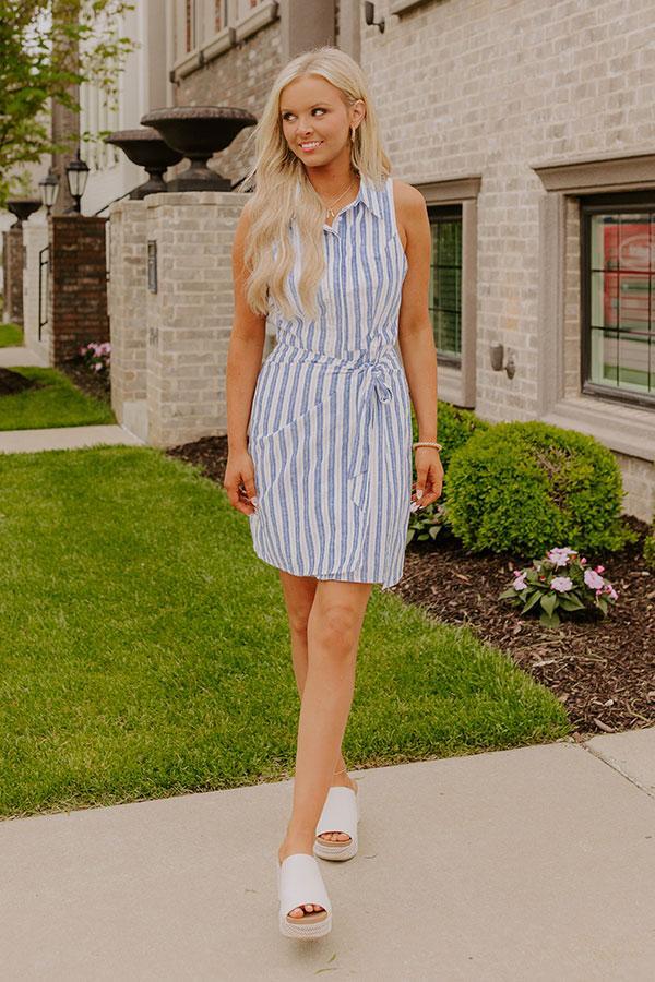 Yacht Club Social Stripe Mini Dress Product Image