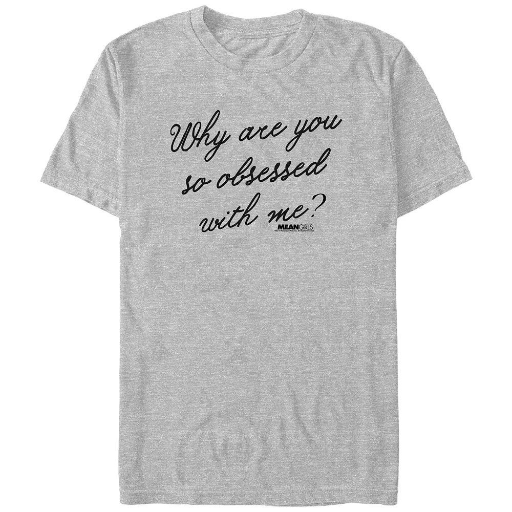 Men's Mean Girls Why Are You So Obsessed With Me? Graphic Tee, Size: XXL, Athletic Grey Product Image