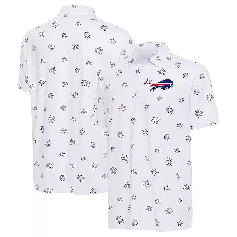 Men's Antigua White Buffalo Bills Fireworks Polo, Size: 2XL Product Image