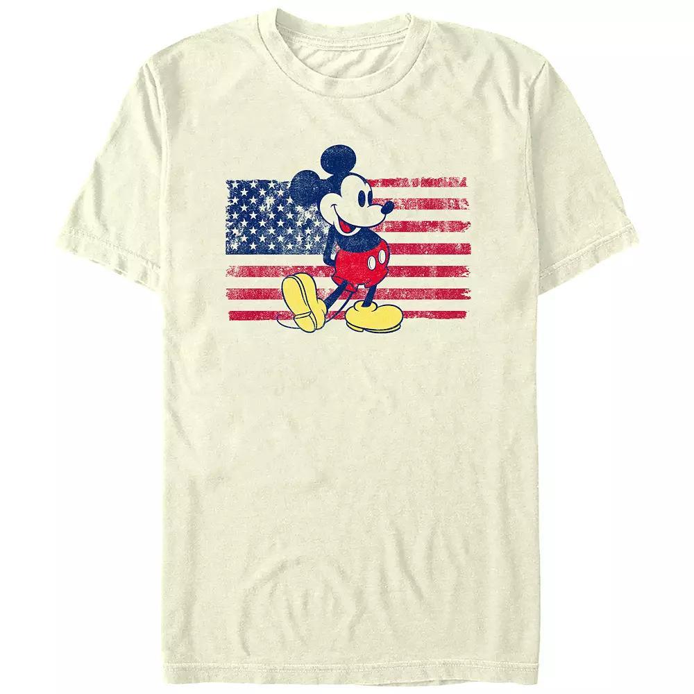 Disney's Mickey Mouse Men's USA Flag Graphic Tee, Size: Medium, Natural Product Image