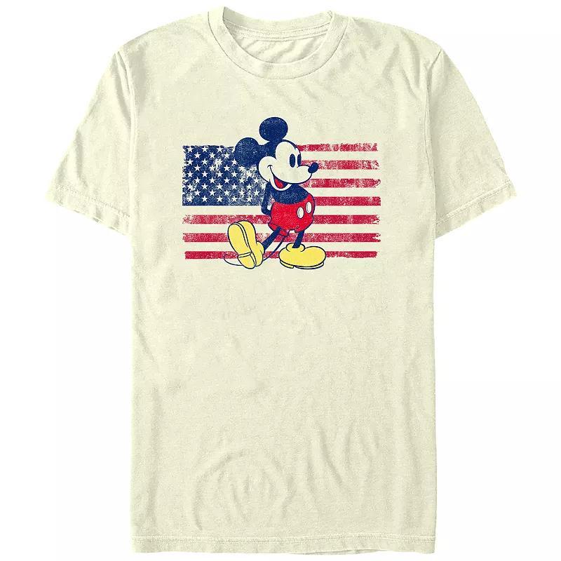 Disney's Mickey Mouse Men's USA Flag Graphic Tee, Size: Medium, Natural Product Image
