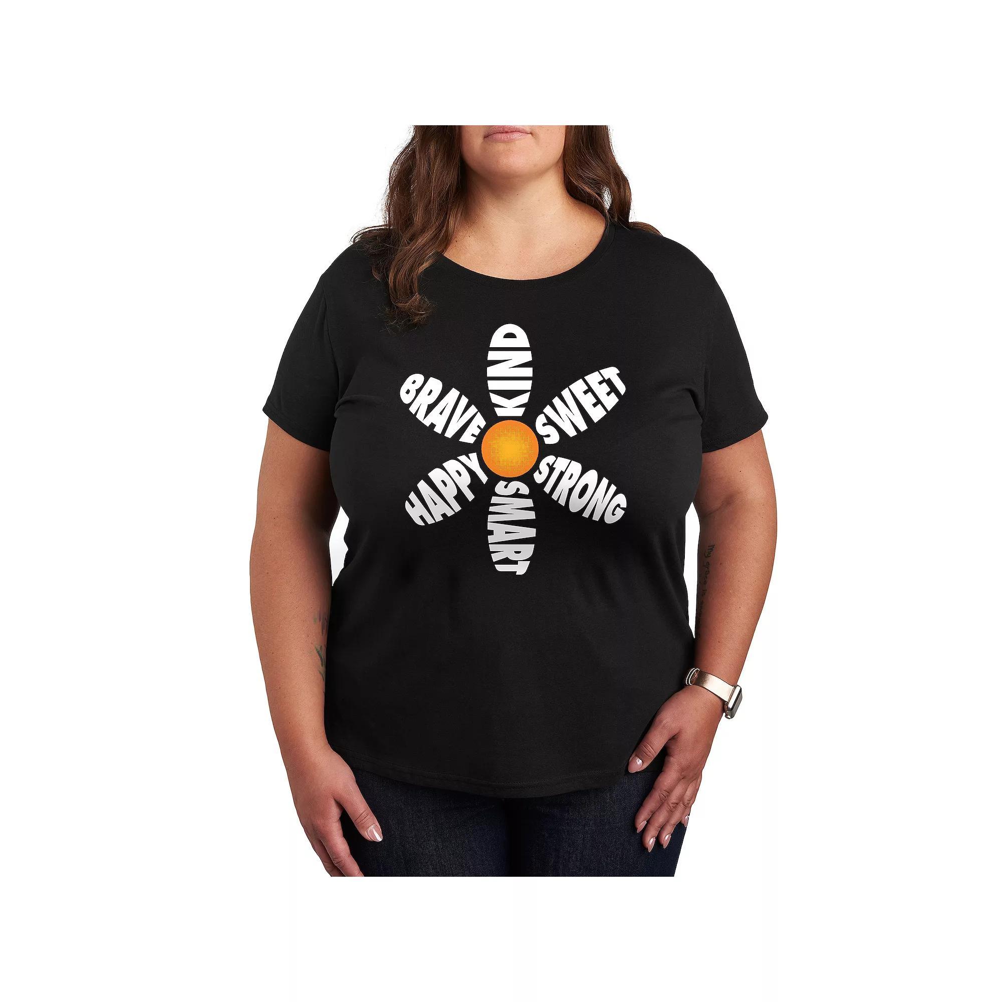 Plus Encouraging Words Daisy Graphic Tee, Womens Product Image