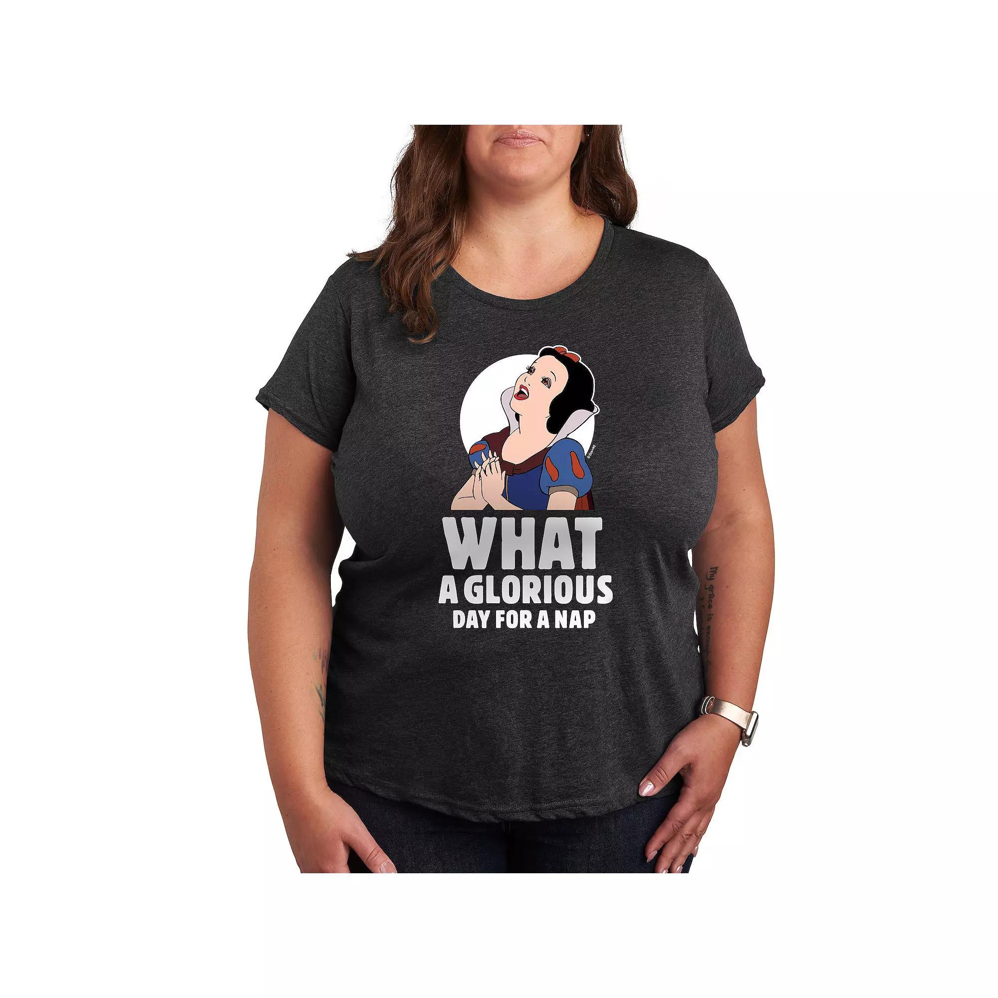 Disney Princess Snow White Plus Nap Graphic Tee, Womens Heather Grey Product Image