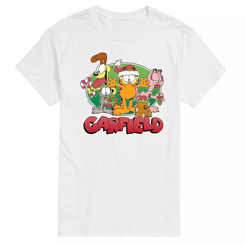 Big & Tall Garfield Christmas Group Graphic Tee, Mens Product Image