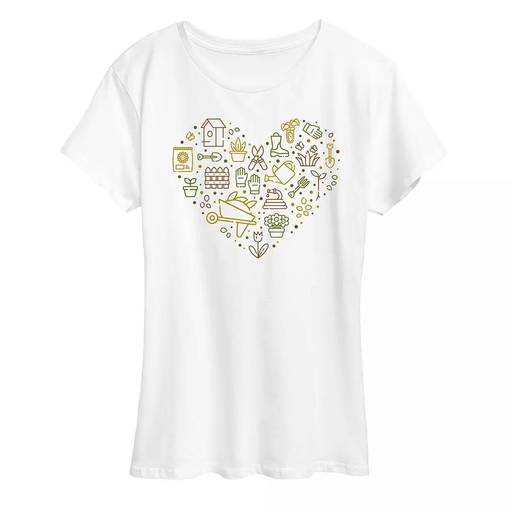 Womens Gardening Supplies Heart Graphic Tee Product Image