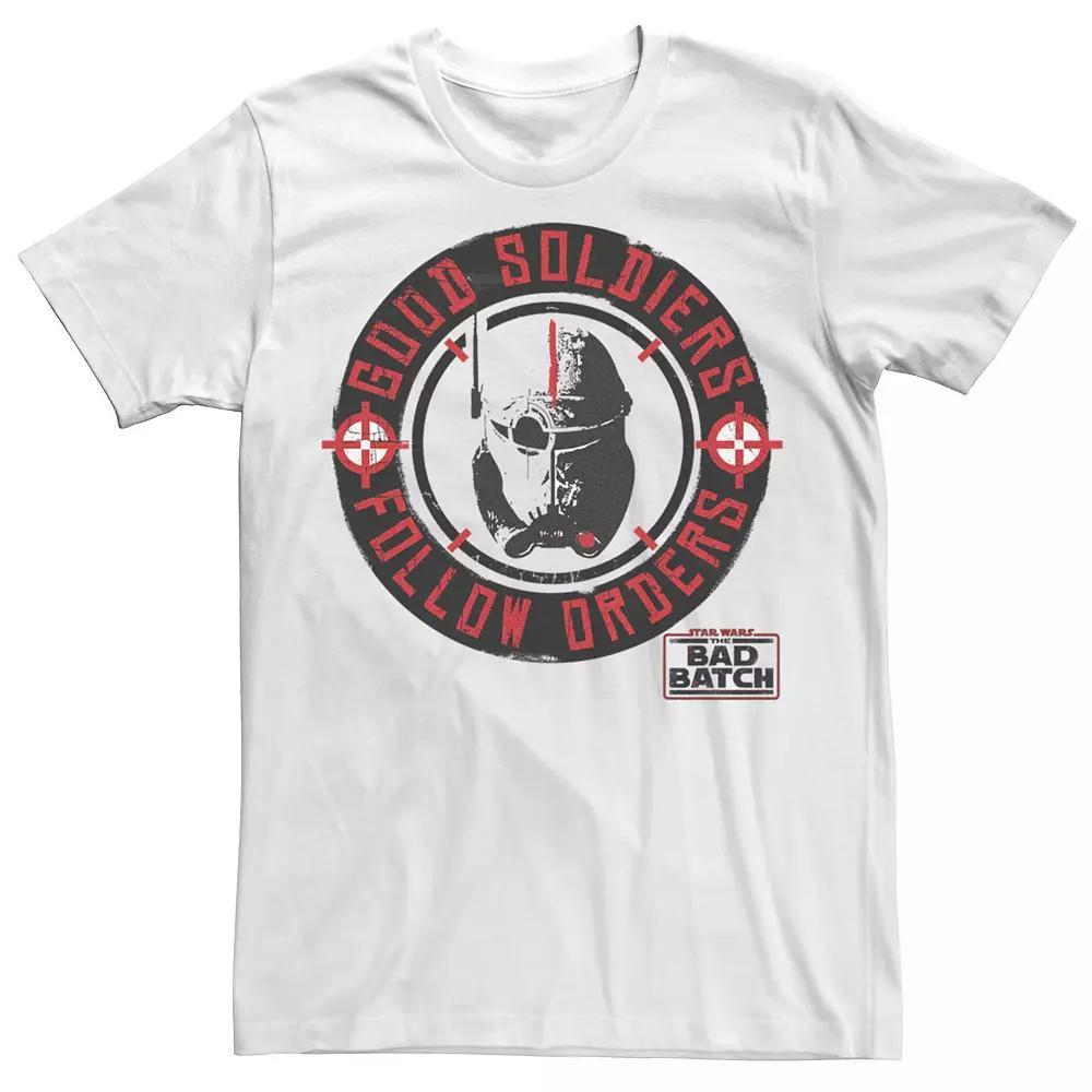 Men's Star Wars Bad Batch Good Soldiers Follow Orders Crest Tee, Size: XXL, White Product Image