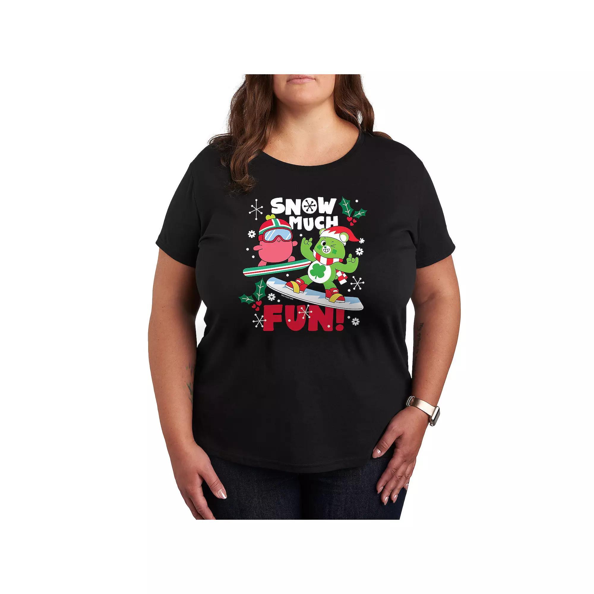 Plus Care Bears Snow Much Fun Graphic Tee, Womens Grey Gray Product Image