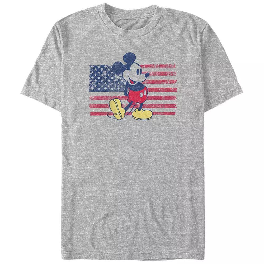 Disney's Mickey Mouse USA Flag Big & Tall Graphic Tee, Men's, Size: XXL Tall, Athletic Grey Product Image