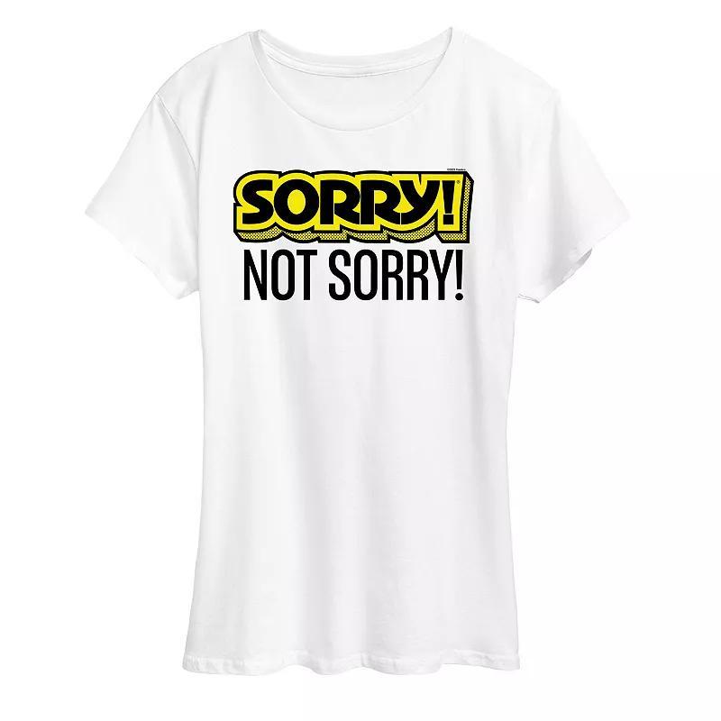 Womens Sorry Not Sorry Graphic Tee by Hasbro Grey Gray Product Image