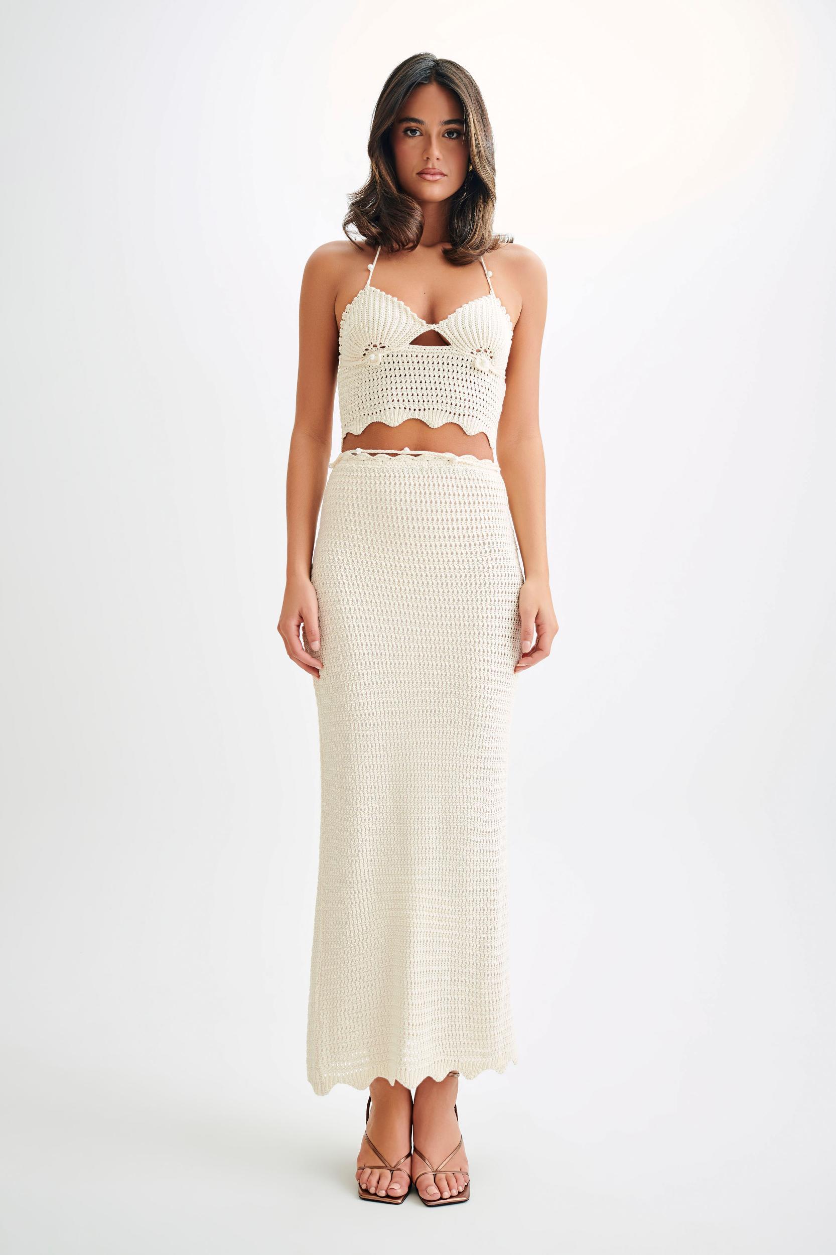 Kira Knit Maxi Skirt - Buttercream Product Image