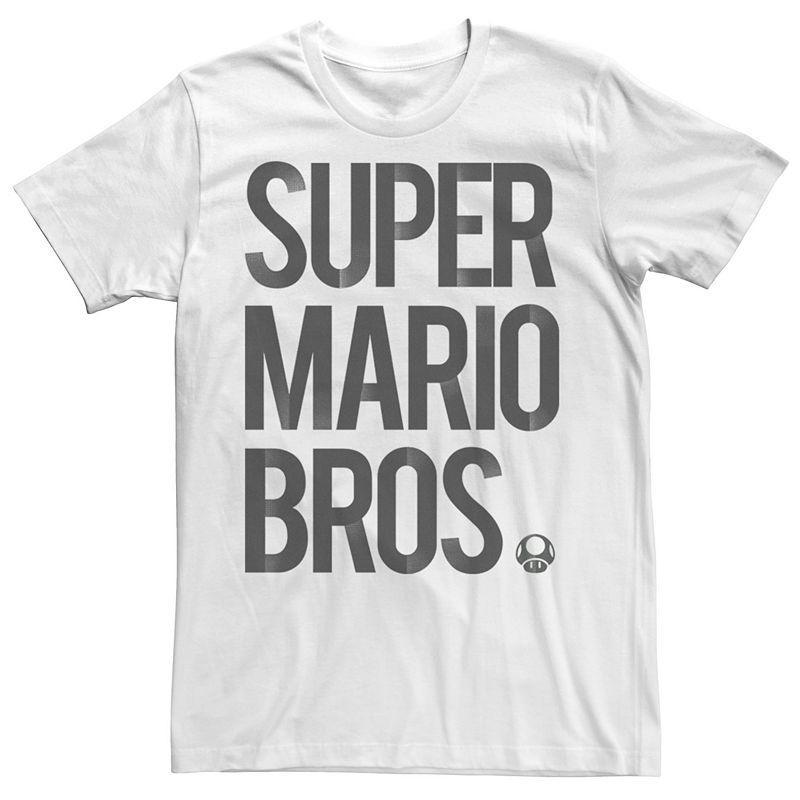 Men's Nintendo Super Mario Bros. Bold Simple Tee, Size: Large, White Product Image
