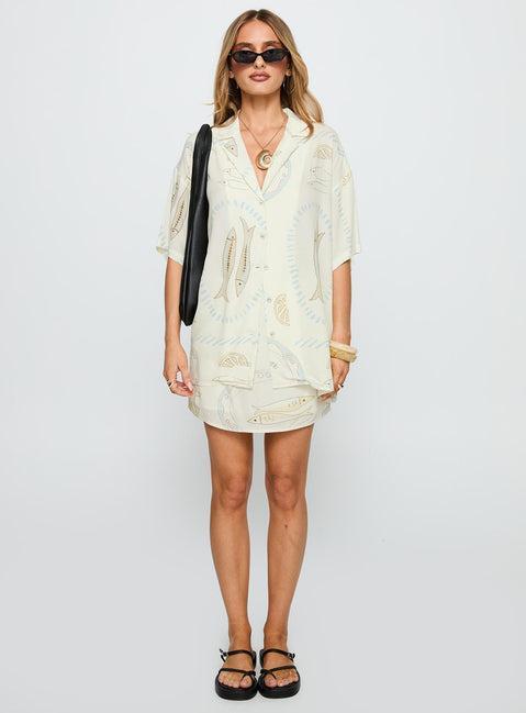 Caraliia Mini Skirt Cream Product Image