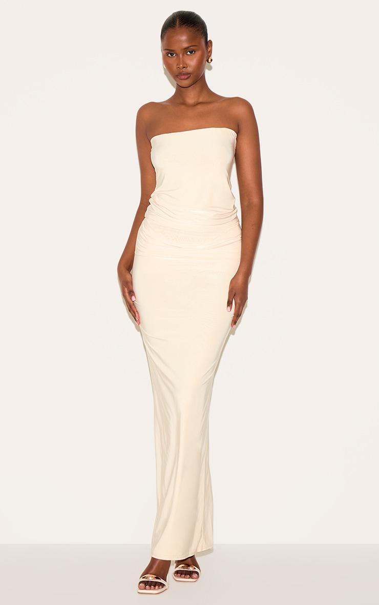 Butter Yellow Double Layer Slinky Bandeau Top Product Image