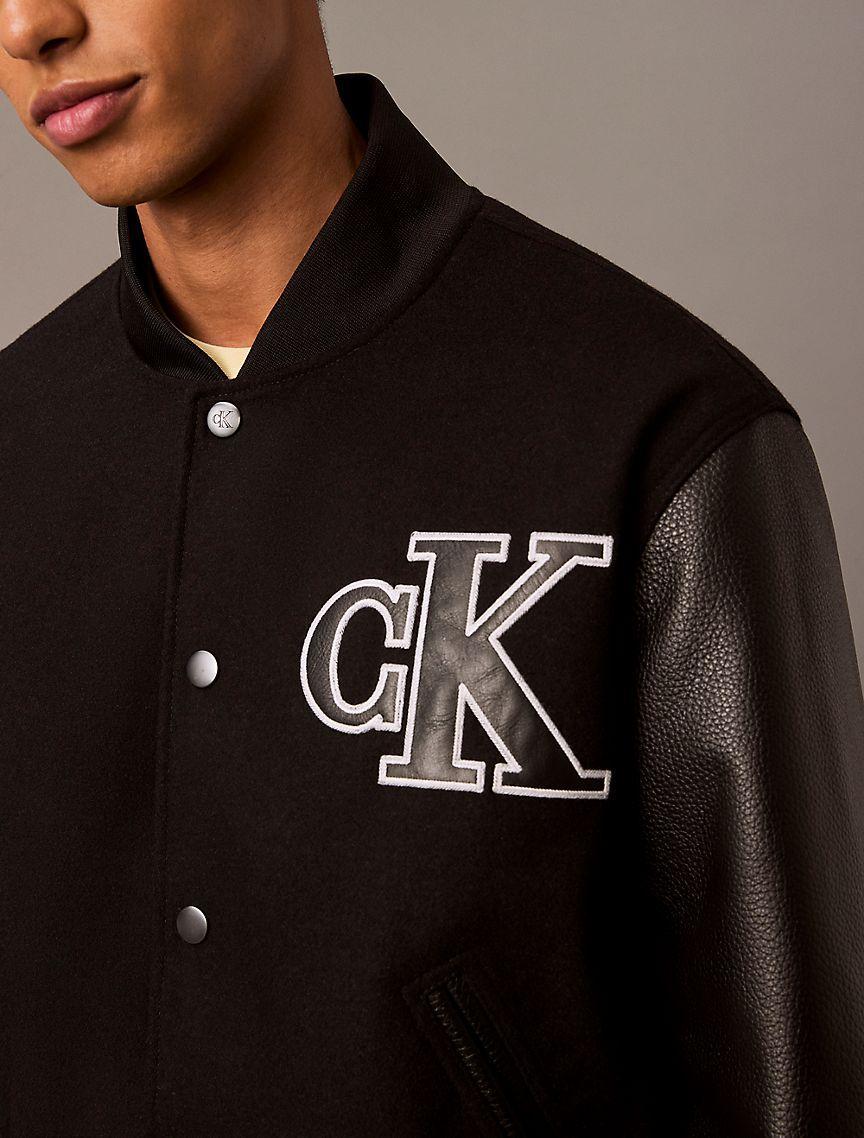 Varsity Monogram Logo Bomber Jacket Product Image