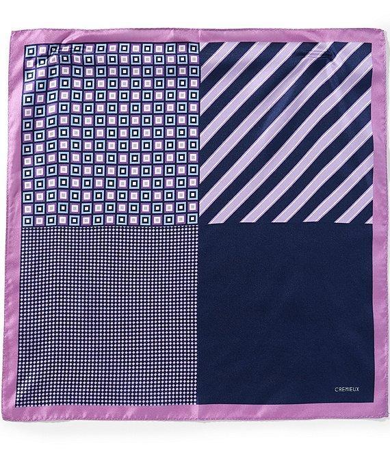Cremieux Squares Stripes 4 Square Silk Pocket Square Product Image