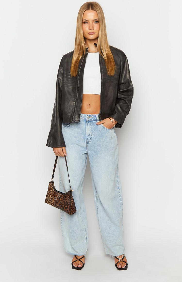 Sam Vintage Black PU Jacket Product Image