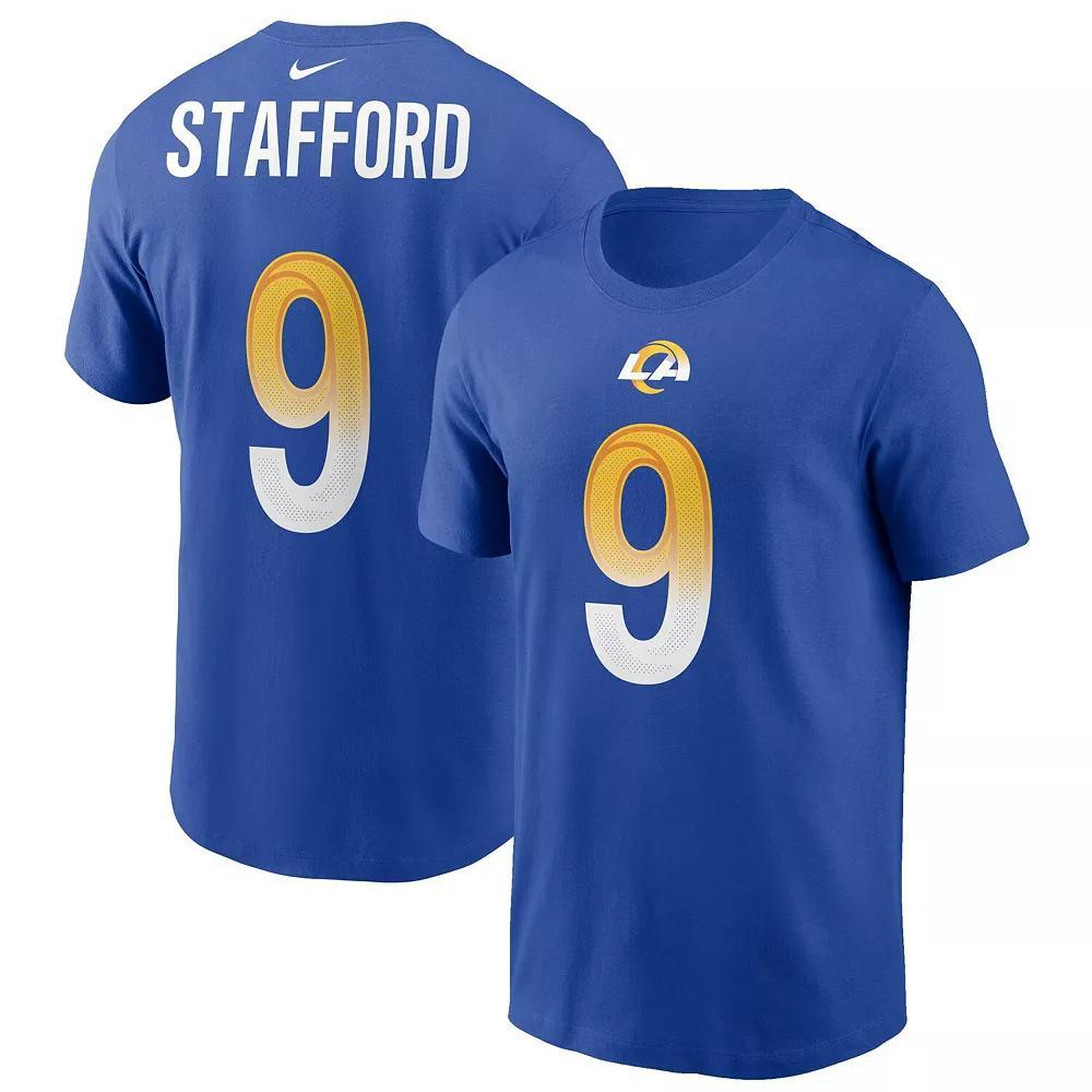 Mens Nike Matthew Stafford Royal Los Angeles Rams Name & Number T-Shirt Product Image
