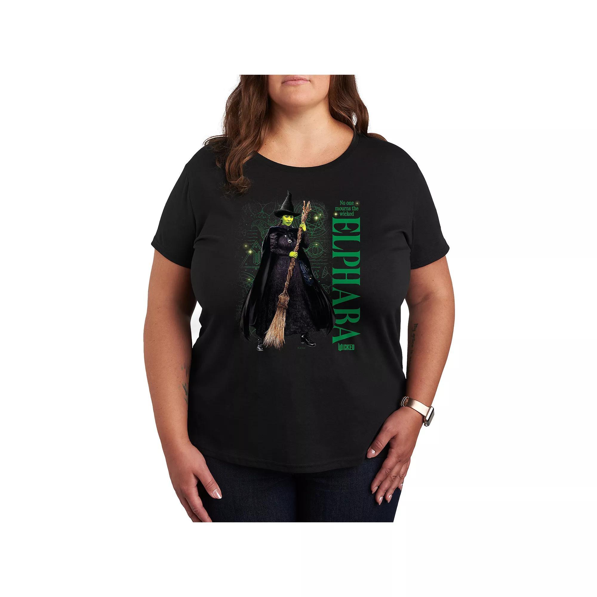 Plus Size Wicked Elphaba No One Mourns The Wicked Graphic Tee, Women's, Size: 3XL, Black Product Image