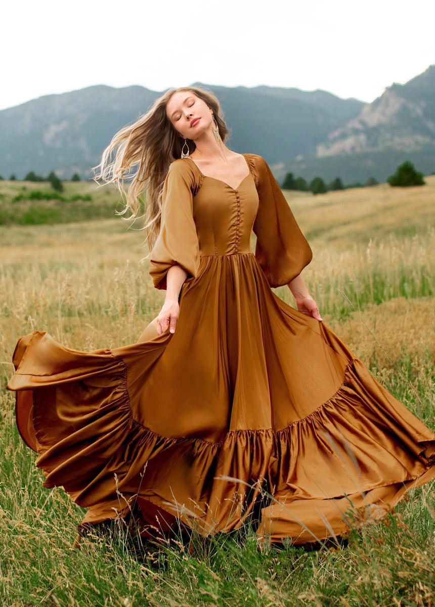 Lorna Impact Dress in Dark Honey Female Product Image