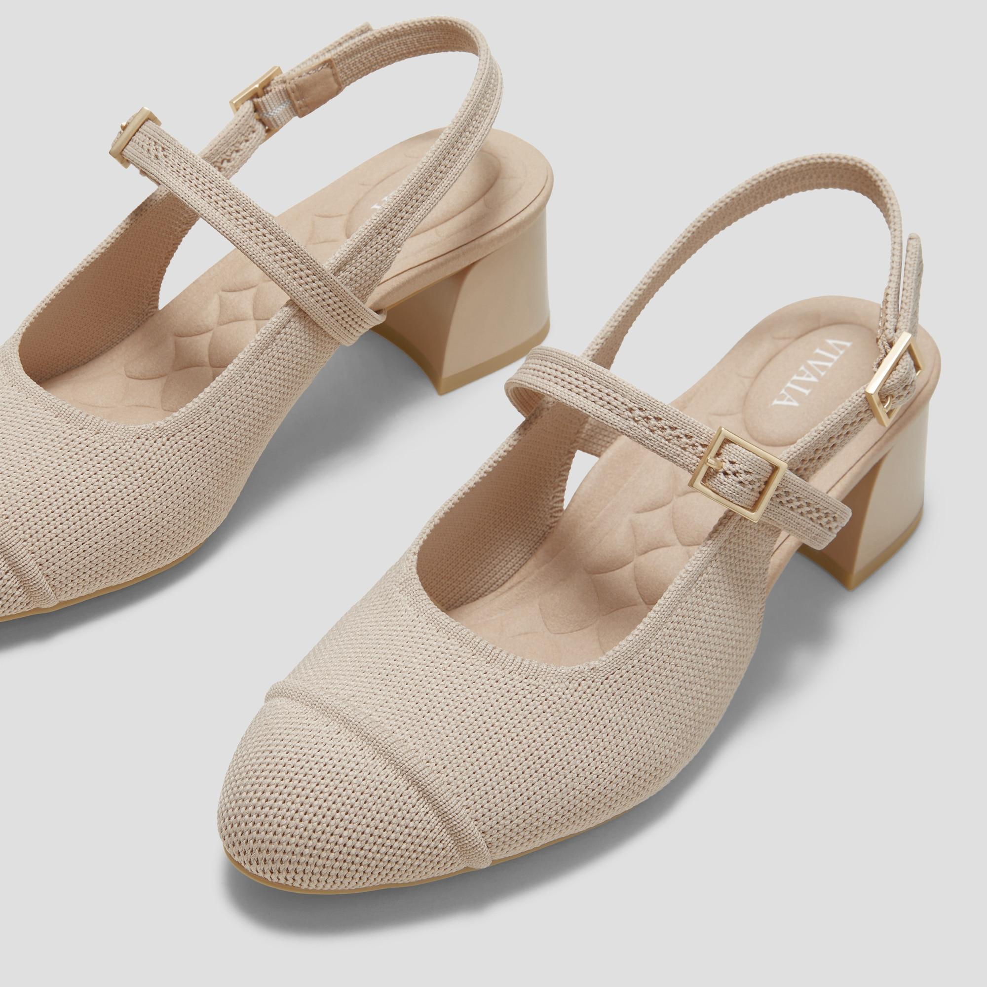 Almond-Toe Slingback Mary-Jane Sandals (Juliana) Product Image