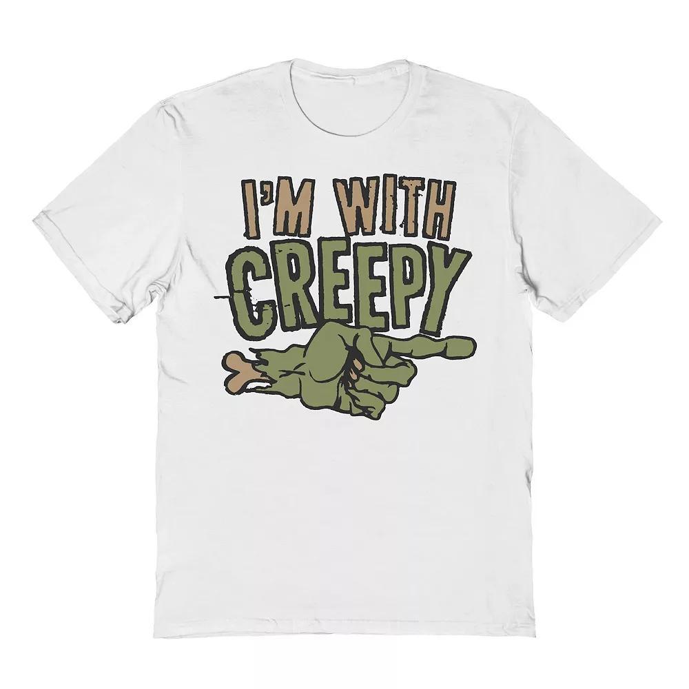 Men's I'm With Creepy Halloween Graphic Tee, Size: Large, White Product Image