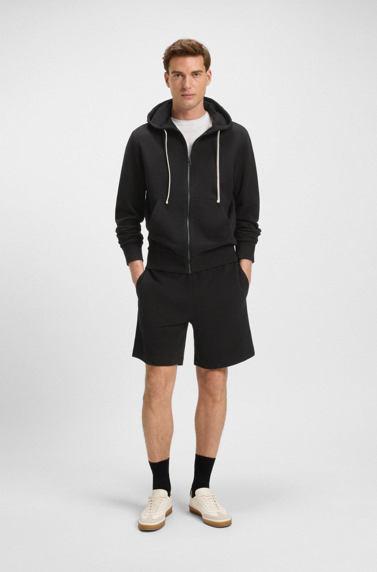 BOSS - BECKHAM x BOSS zip-up hoodie in mercerised cotton terry - Black Product Image