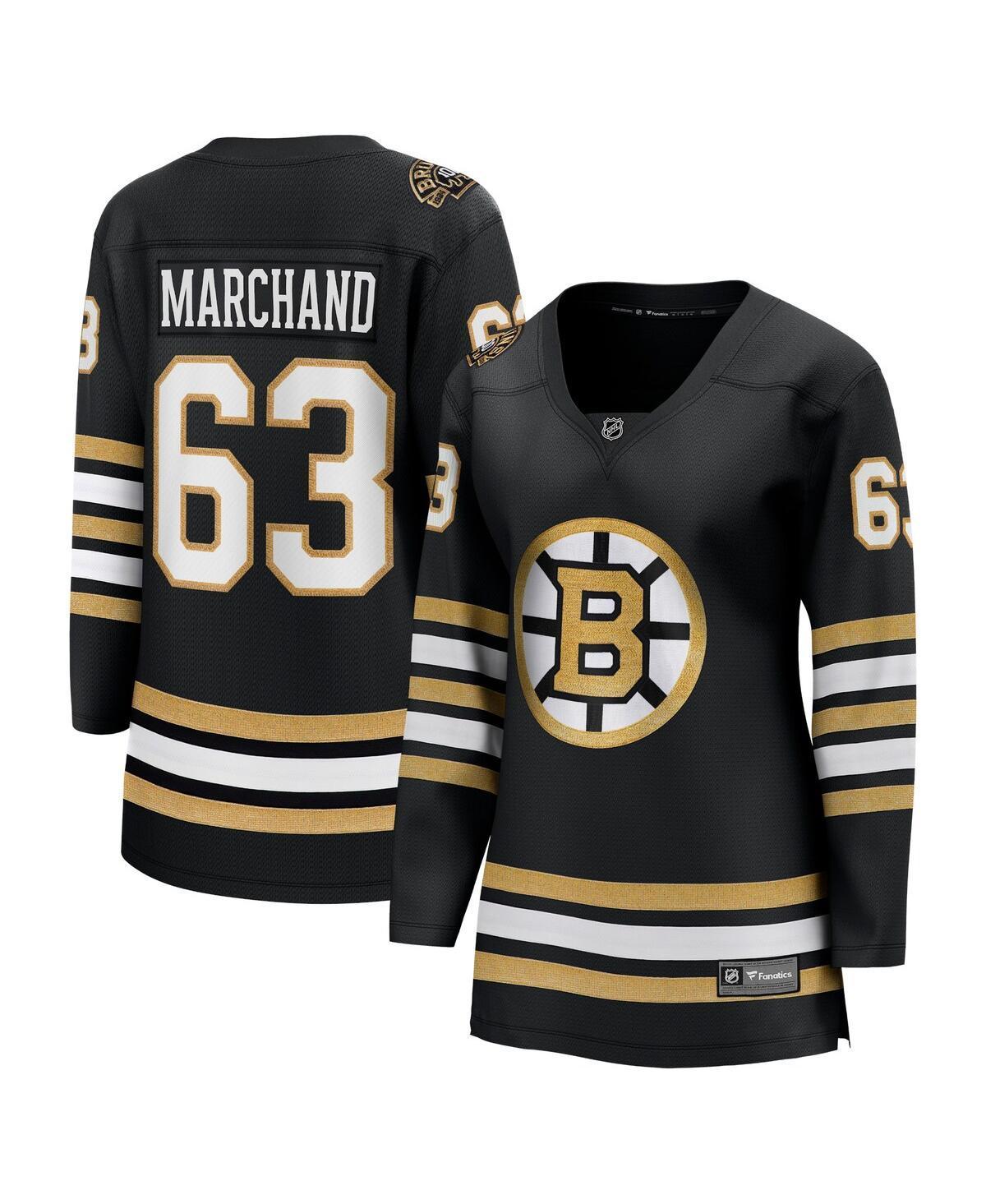 Women's Fanatics Branded Brad Marchand Black Boston Bruins 100th Anniversary Premier Breakaway Player Jersey, Size: 2XL Product Image