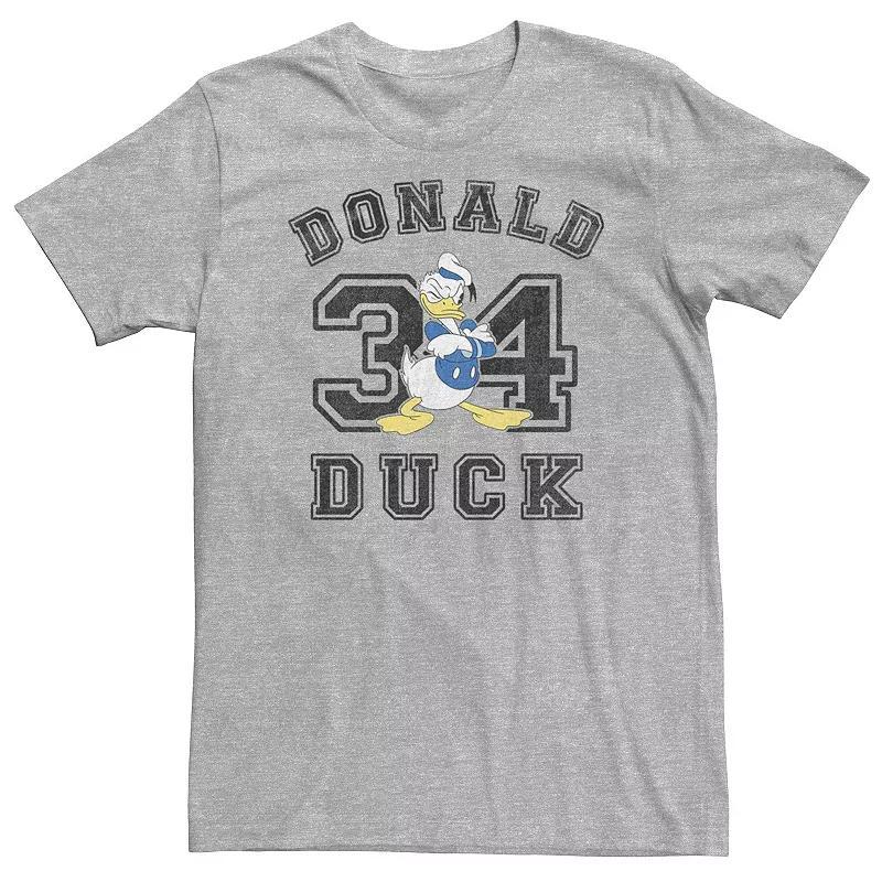 Big & Tall Disney Donald Duck Varsity Text #34 Portrait Tee, Men's, Size: 4XL, Athletic Grey Product Image