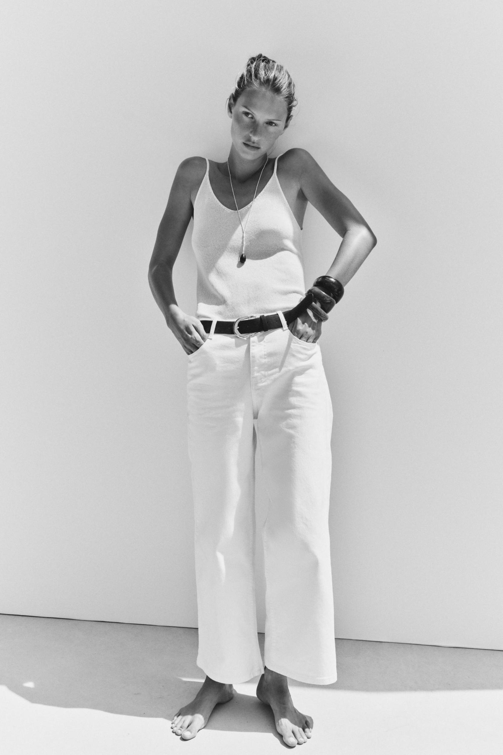 Z.10 HIGH-WAISTED BELTED CULOTTE JEANS Product Image
