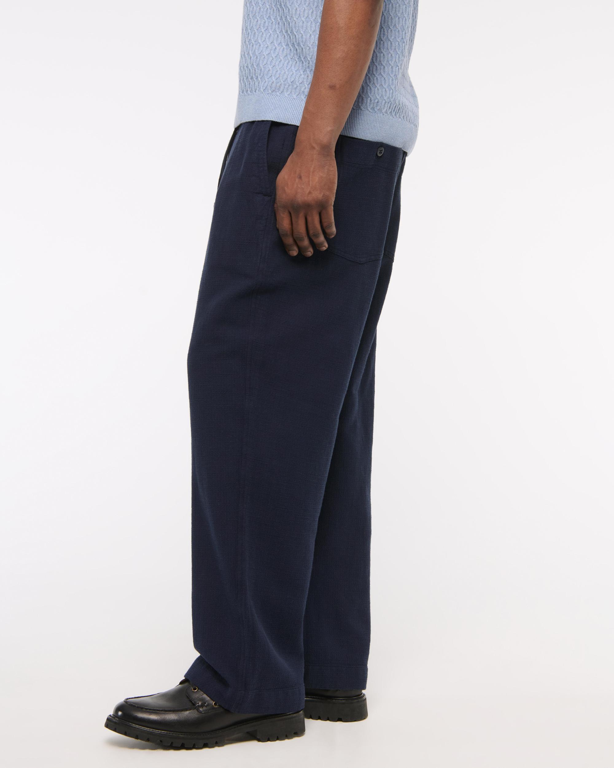 Baggy Cotton Texture Pull-On Pant Product Image