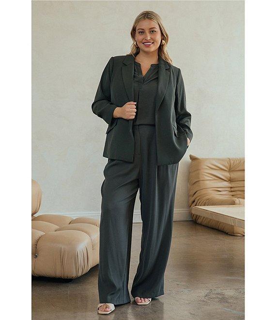 Skies Are Blue Plus Size Straight Leg Pants Product Image